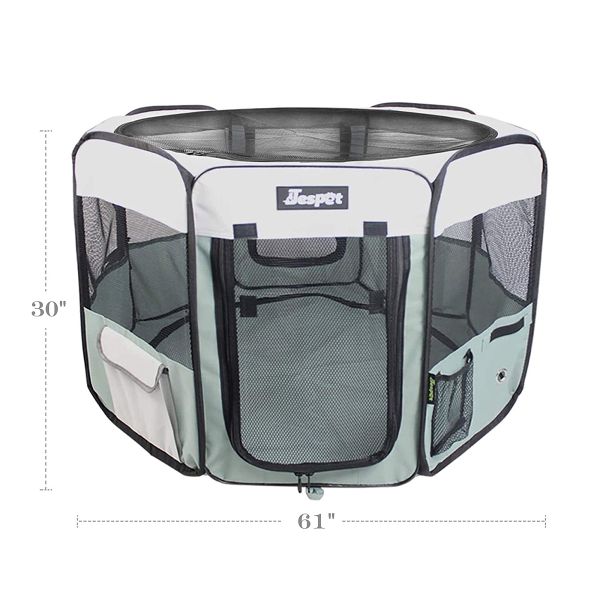 Picture of 212 Main PPP-61SHG 61 in. Soft Pet Playpen&#44; Light Gray & Shale Green - Large