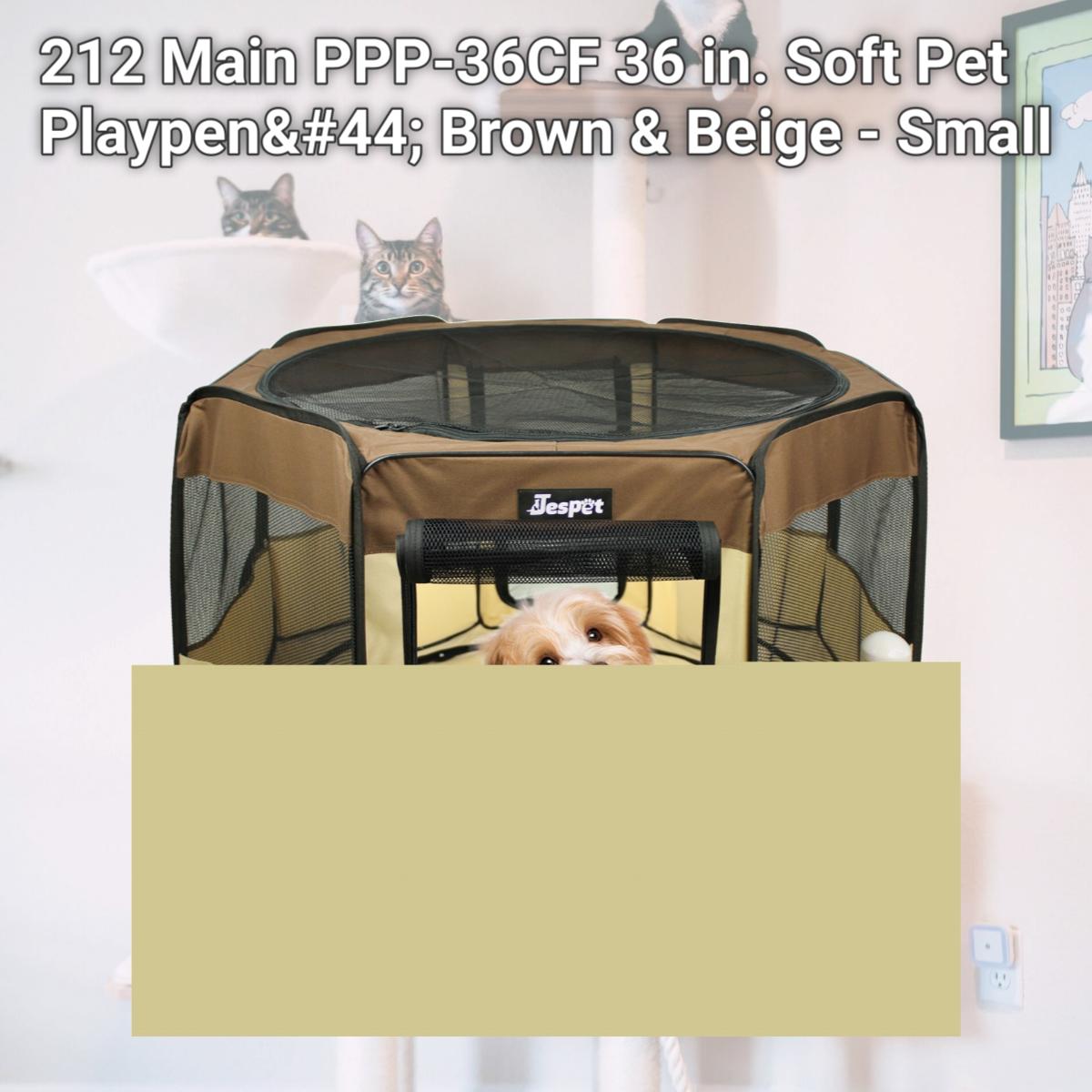 Picture of 212 Main PPP-36CF 36 in. Soft Pet Playpen&#44; Brown & Beige - Small