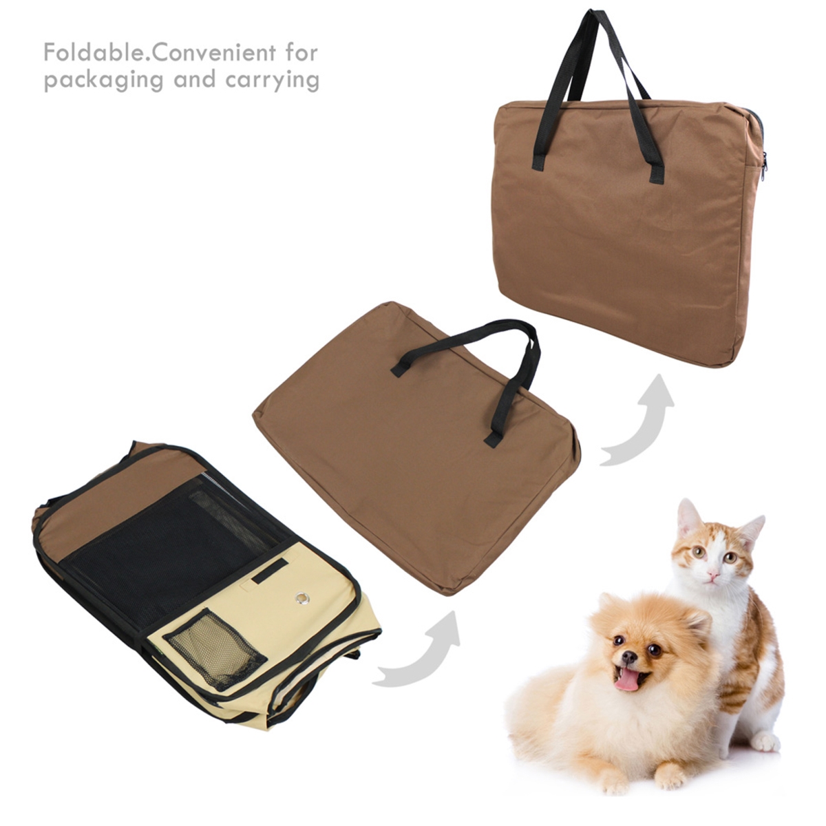 Picture of 212 Main PPP-36CF 36 in. Soft Pet Playpen&#44; Brown & Beige - Small