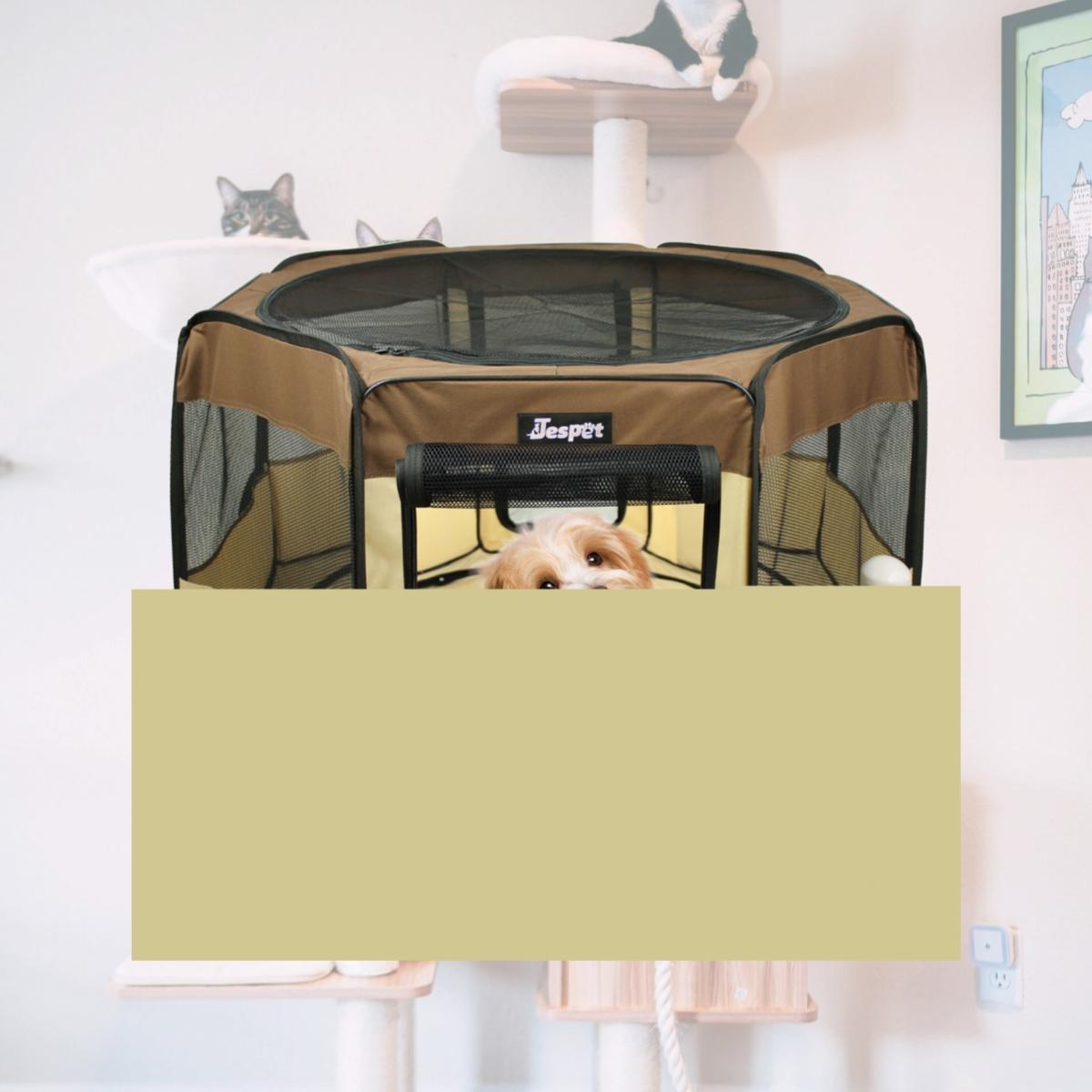 Picture of 212 Main PPP-36CF 36 in. Soft Pet Playpen&#44; Brown & Beige - Small
