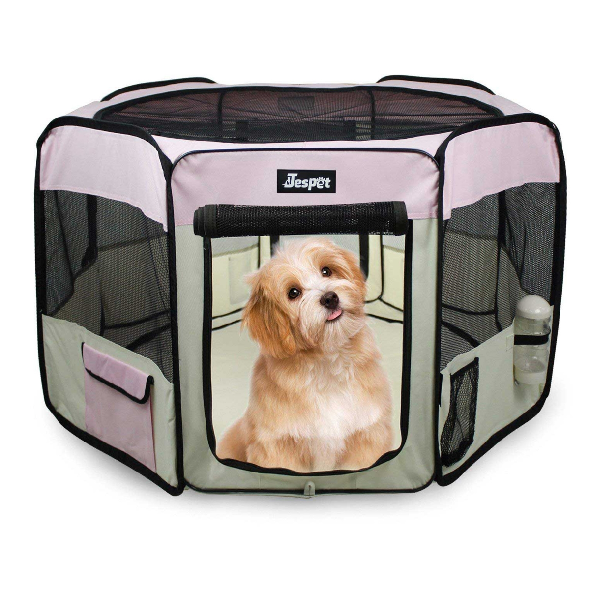 Picture of 212 Main PPP-36PK 36 in. Soft Pet Playpen&#44; Pink & Creamy White - Small