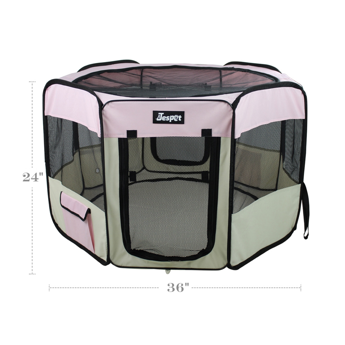 Picture of 212 Main PPP-36PK 36 in. Soft Pet Playpen&#44; Pink & Creamy White - Small