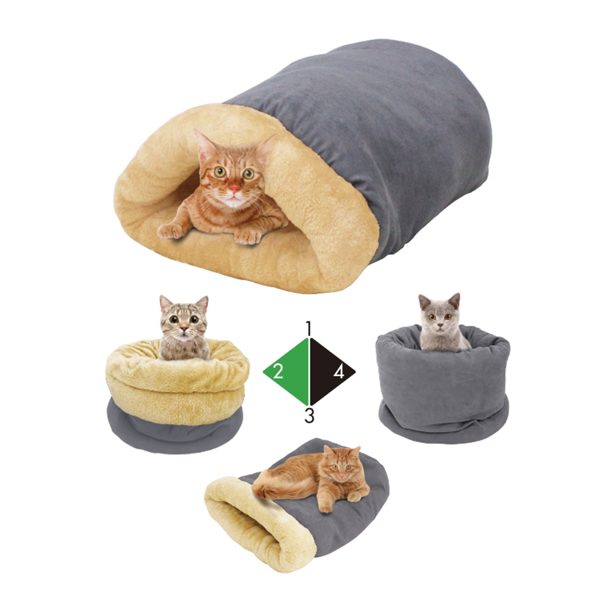 Picture of 212 Main CBD-2214GR Goopaws 4 in 1 Self-Warming Pet Bed, Gray