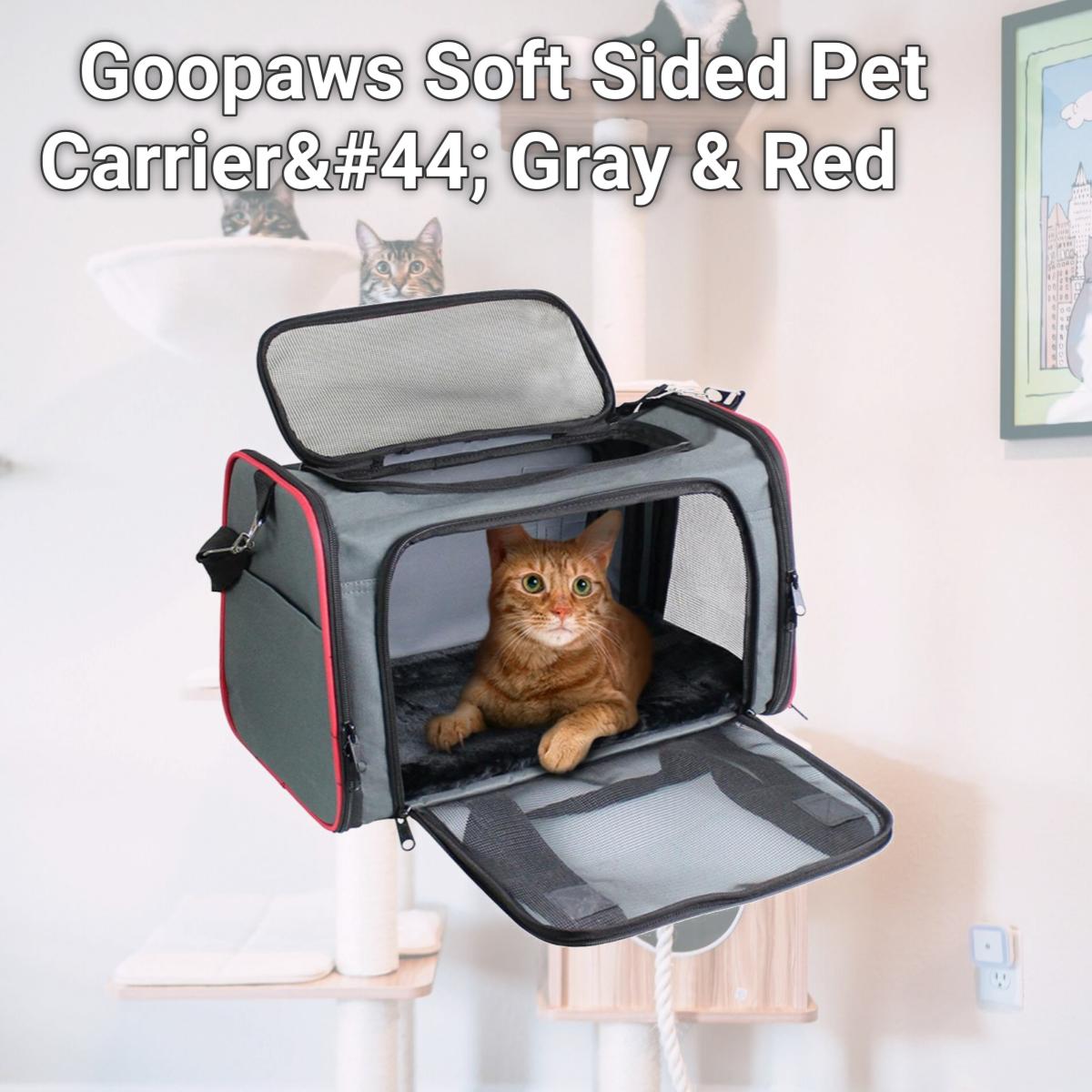 Picture of 212 Main PTC-1710GRD Goopaws Soft Sided Pet Carrier&#44; Gray & Red