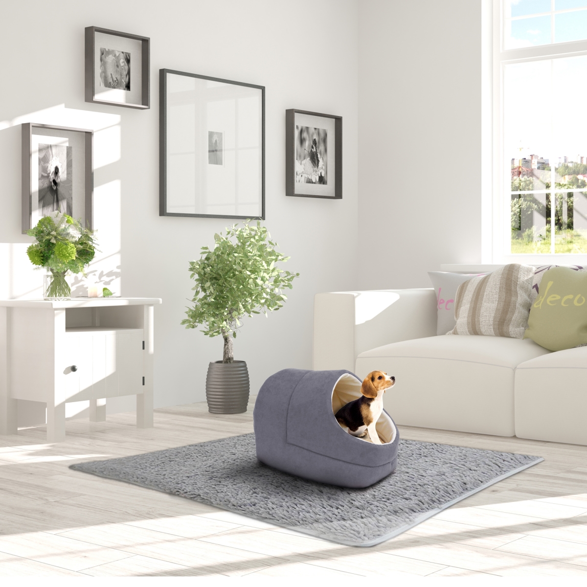 Picture of 212 Main CCP-1814GR Cave Covered Cat & Dog Bed&#44; Gray