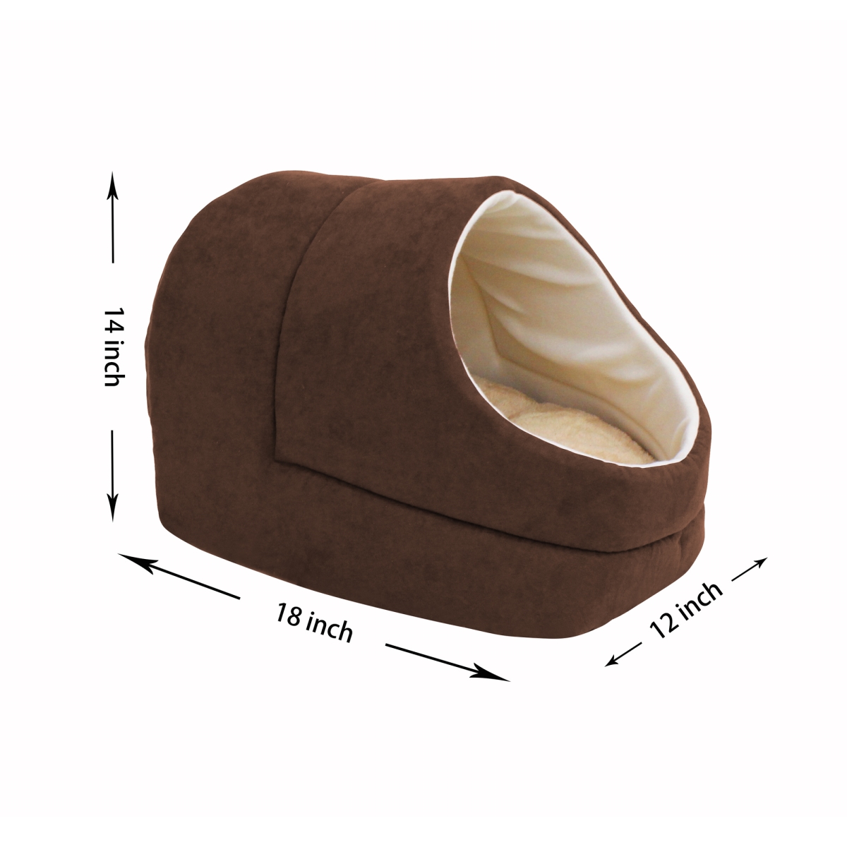 Picture of 212 Main CCP-1814CF Cave Covered Cat & Dog Bed&#44; Brown