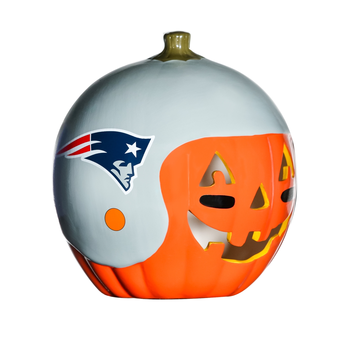 Picture of 212 Main CERPMNEP 10 in. NFL New England Patriots Ceramic Pumpkin Helmet