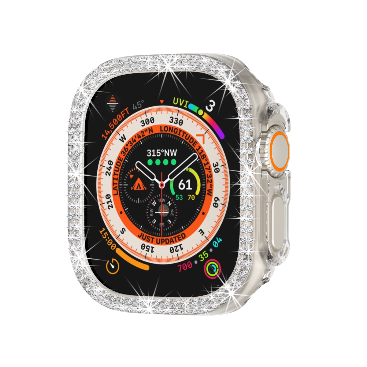 Picture of Odash SD23-TRNS49 Bling Bumper Case for Ultra 49mm Apple Watch - Transparent