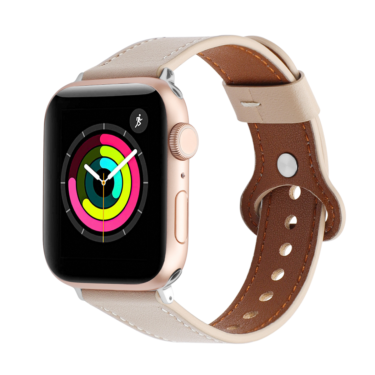 Odash SD10-APR-42 Leather Band for 42, 44 & 45mm Apple Watch - Apricot -  Odash Inc
