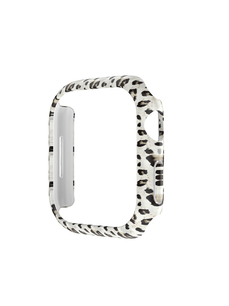 Picture of Odash SD22CV-LPWHT-45 Bumper Case with Screen Protector for 45mm Apple Watch - White Leopard