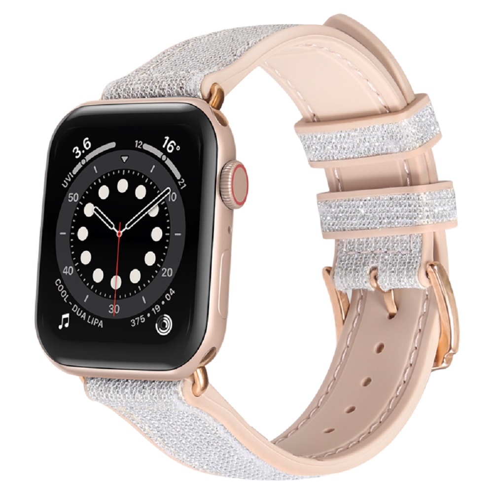 Picture of Odash KY04-C2SGRAY-38 Silicone Shiny Color Changing Band for 38&#44; 40 & 41mm Apple Watch - Gray & Silver