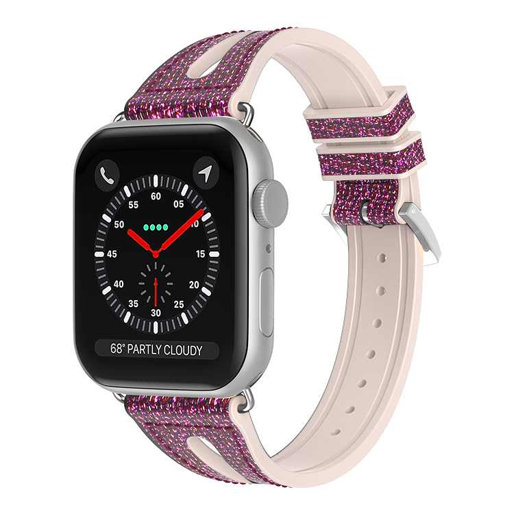 Picture of Odash KY05-C2SPPL-38 Silicone Shiny Slim Band for 38&#44; 40 & 41mm Apple Watch - Shiny Purple