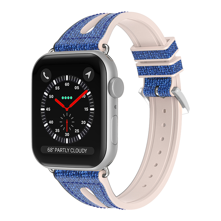 Picture of Odash KY05-C3SBLU-38 Silicone Shiny Slim Band for 38&#44; 40 & 41mm Apple Watch - Shiny Blue