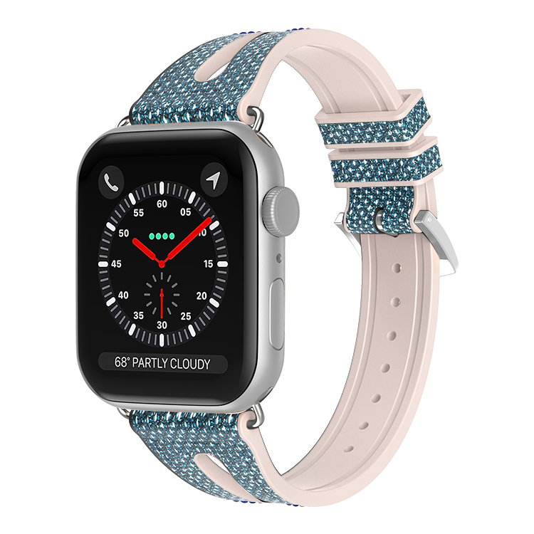 Picture of Odash KY05-C5SLBLU-38 Silicone Shiny Slim Band for 38&#44; 40 & 41mm Apple Watch - Shiny Light Blue