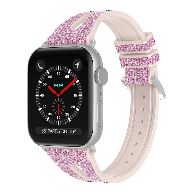 Picture of Odash KY05-C7SPNK-38 Silicone Shiny Slim Band for 38&#44; 40 & 41mm Apple Watch - Shiny Pink