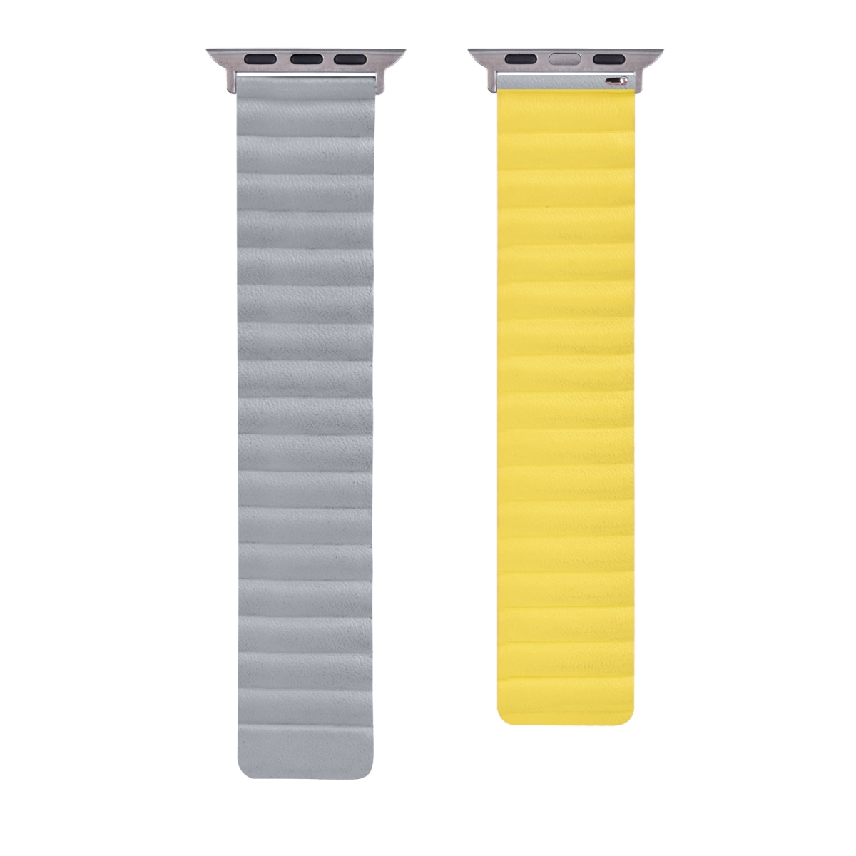 Reverseable Leather Magnetic Band for 42, 44 & 45mm Apple Watch - Yellow & Gray -  Curiosidad, CU3114976