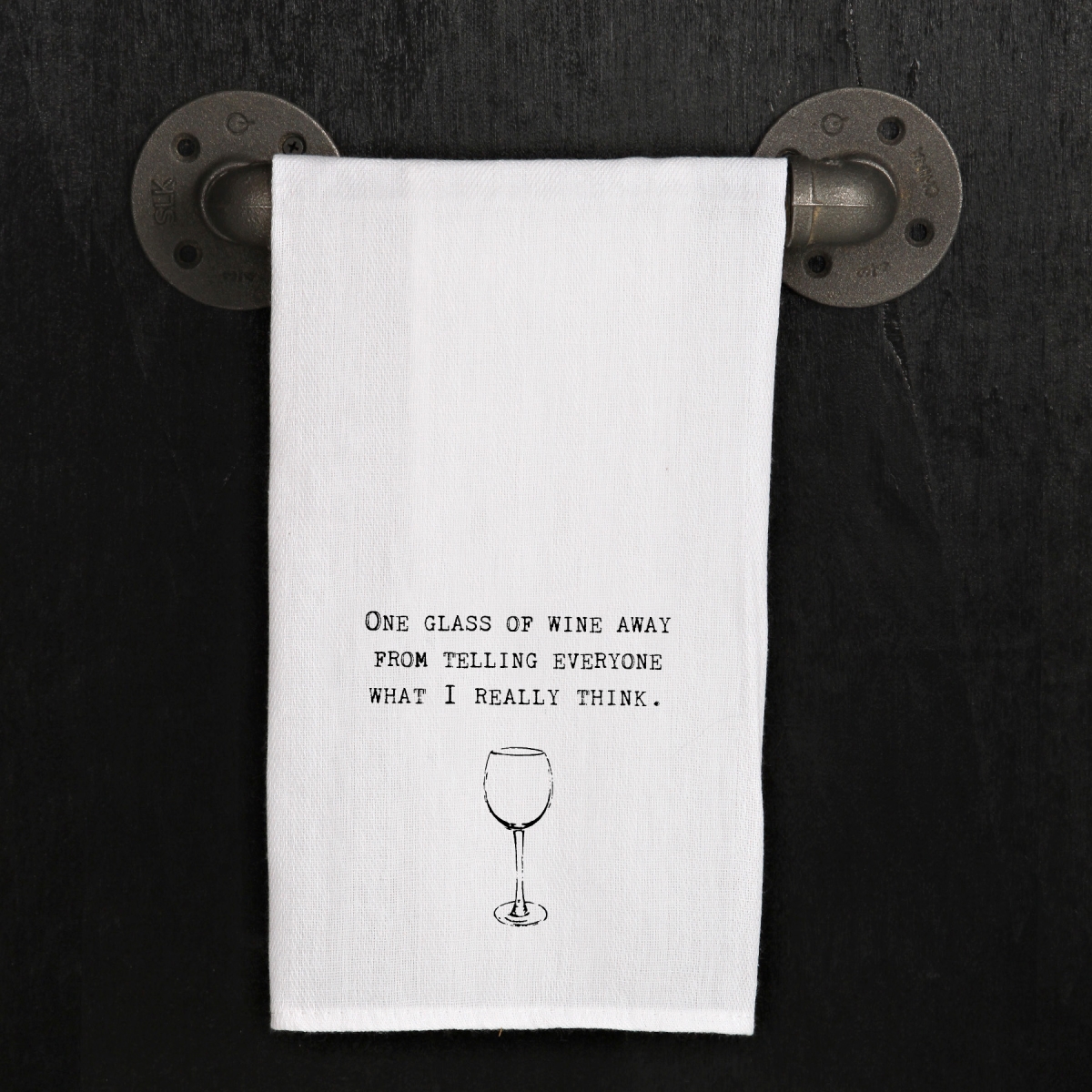 Picture of Odash TWL077 20 x 25 in. One Glass of Wine Away From Telling Everyone What I Really Think Kitchen Towel