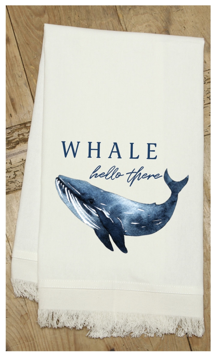 Picture of Odash MSTWLNR978 Whale Hello Kitchen Towel&#44; Natural