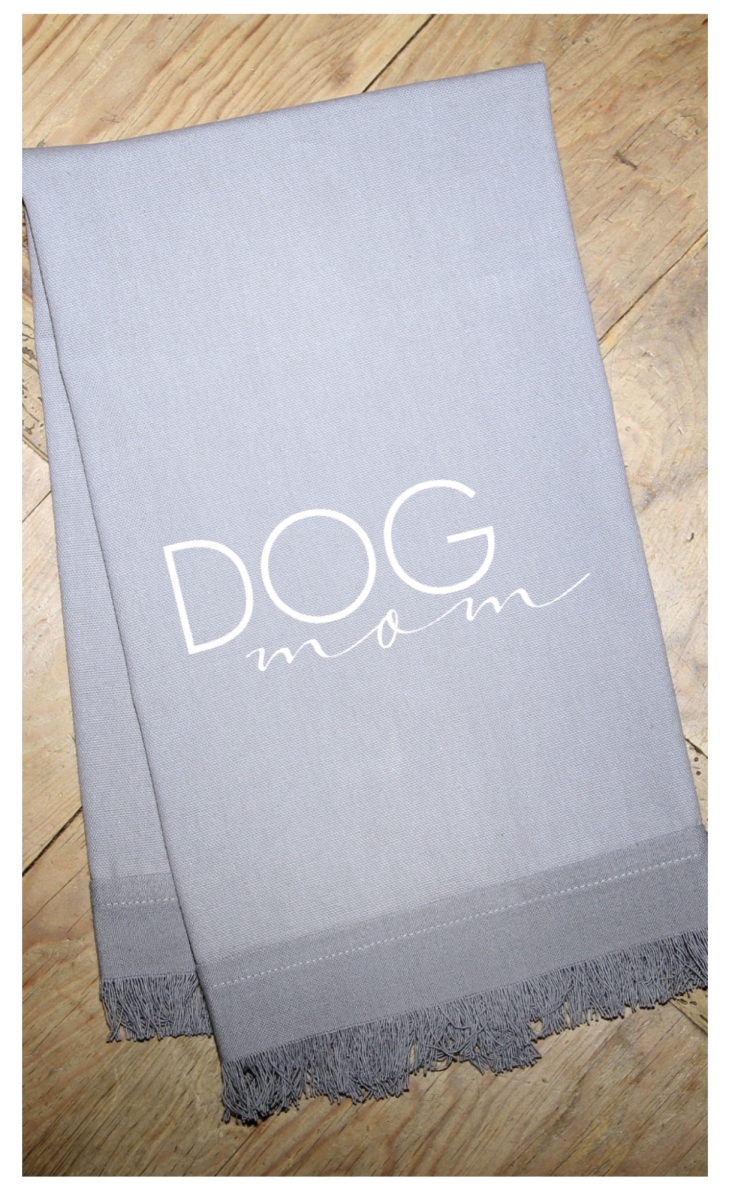 Picture of Odash MSTWLGR031 20 x 25 in. DOG Mom Cotton Kitchen Towel&#44; Grey