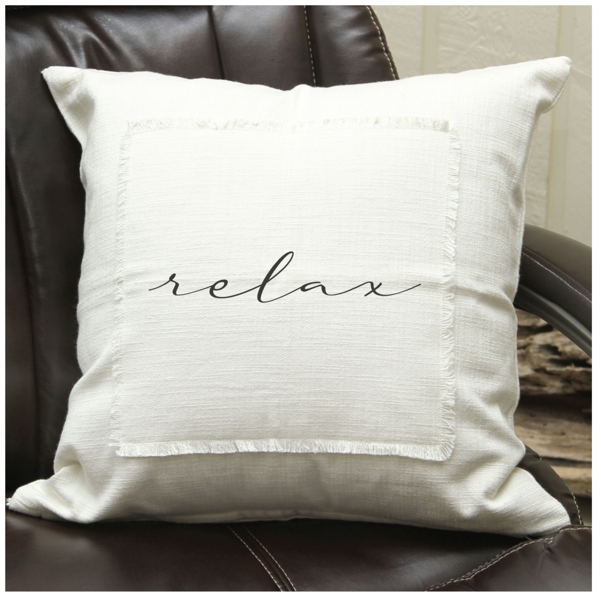 Picture of Odash MSPILNR005 18 x 18 in. Relax Cotton Pillow Cover&#44; Natural
