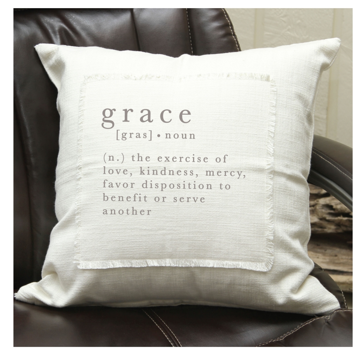 Picture of Odash MSPILNR030 18 x 18 in. Grace Definition Cotton Pillow Cover&#44; Natural