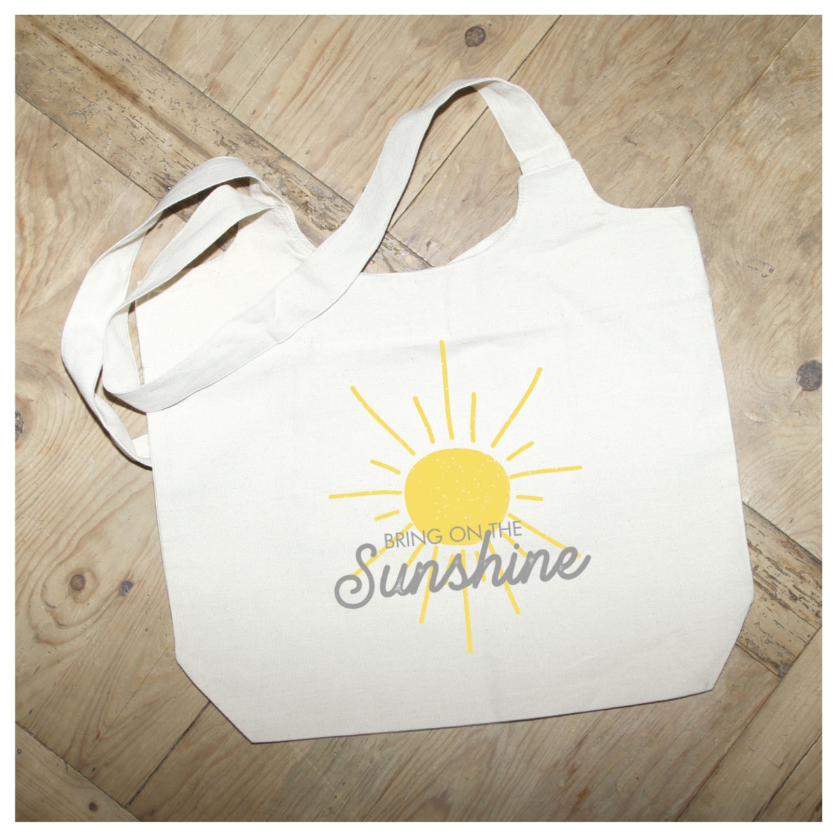 Picture of Odash MSTOTNR003 14.2 x 16.5 in. Bring on the Sunshine Cotton Tote Bag&#44; Natural