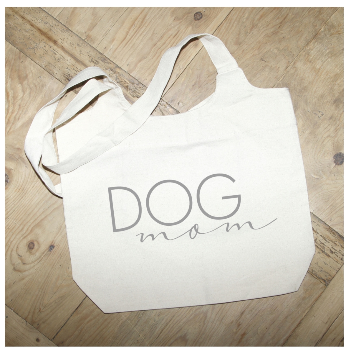 Picture of Odash MSTOTNR028 14.2 x 16.5 in. Dog Mom Cotton Tote Bag&#44; Natural