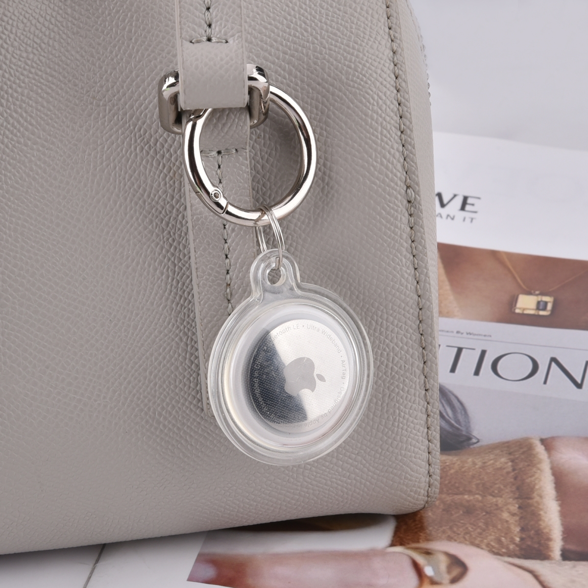 Picture of Odash VL-AT024-WHT 8 in. Clear Case for Apple AirTag for Wallet - Dog Collar - Luggage - Keys&#44; White