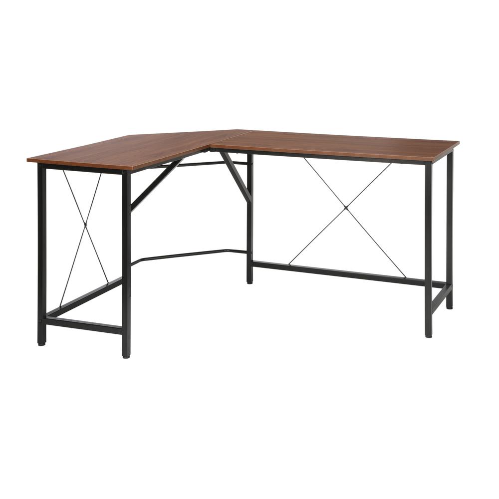 Picture of Essentials ESS-1060-WNT Modern L Shaped Corner Desk&#44; Black
