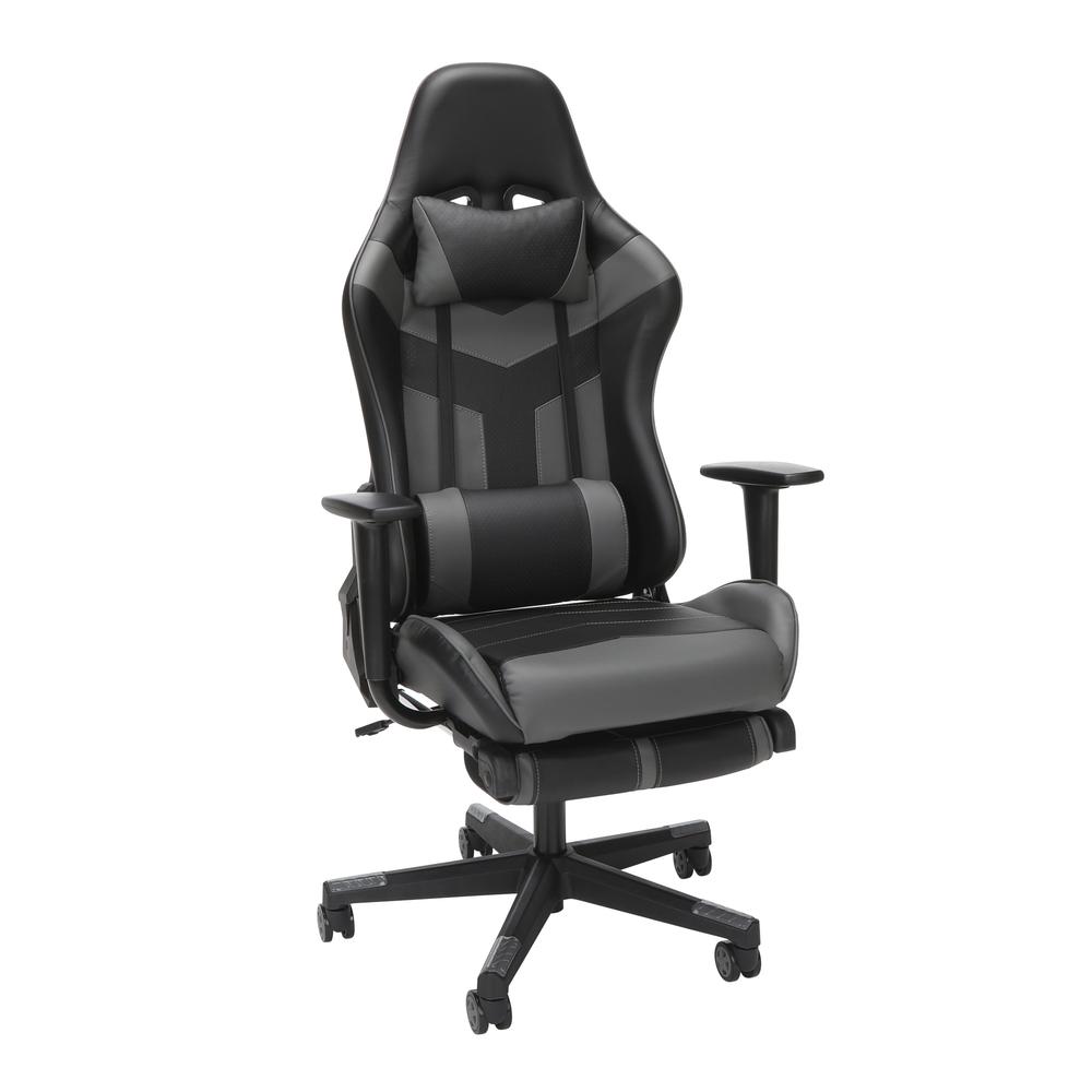 Picture of Essentials ESS-6075FR-GRY Steel Tube Frame Gaming Chair with Footrest&#44; Grey