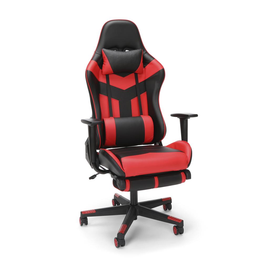 Picture of Essentials ESS-6075FR-RED Steel Tube Frame Gaming Chair with Footrest&#44; Red