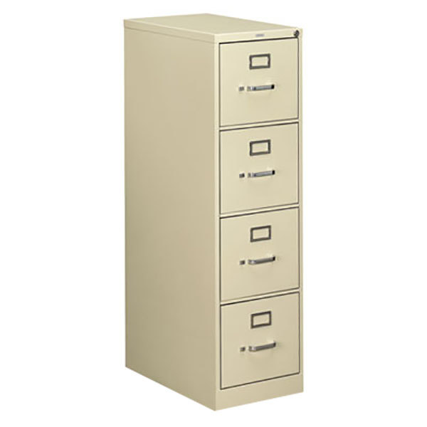 15 in. Metal Locking 4-Drawer Full-Suspension Vertical File, Putty