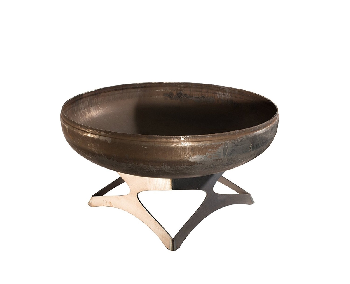 OF42LTY-CB 42 dia. Liberty Natural Steel Curved Base Fire Pit -  Ohio Flame, OF42LTY_CB
