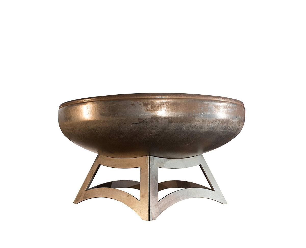 OF42LTY-HB 42 dia. Liberty Natural Steel Hollow Base Fire Pit -  Marquee Protection, MA419159