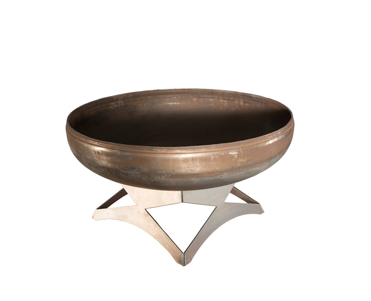 OF42LTY-AB 42 dia. Liberty Natural Steel Angular Base Fire Pit -  Ohio Flame, OF42LTY_AB
