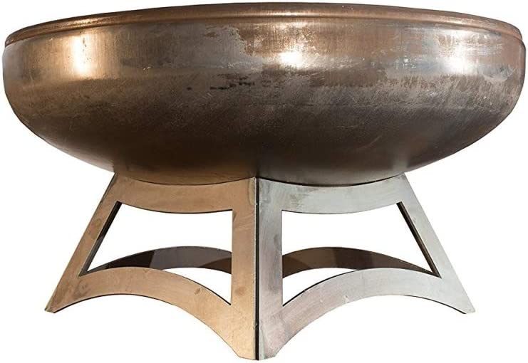 OF36LTY-CR 36 in. Liberty Fire Pit with Circular Base, Natural Steel Finish