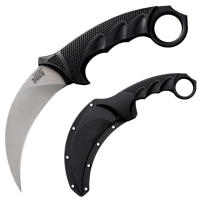 49KST 4.75 in. Steel Tiger Fixed Blade Knife, Stone Washed