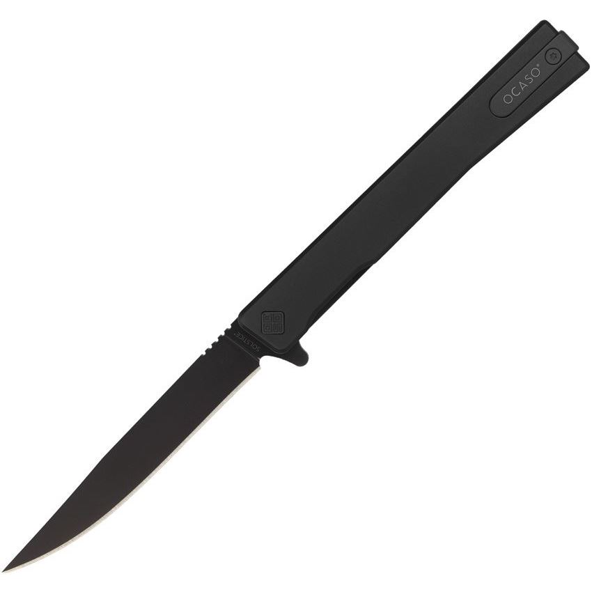 10CTB 3.5 in. Black Drop Point Blade Black Titanium Handles Flipper Knife