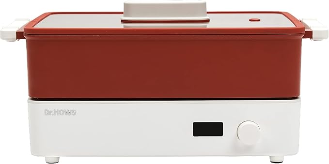 Picture of Dr. Hows Doran-Red Doran 3 in 1 Electric Skillet Combo Multi Cooker - Red