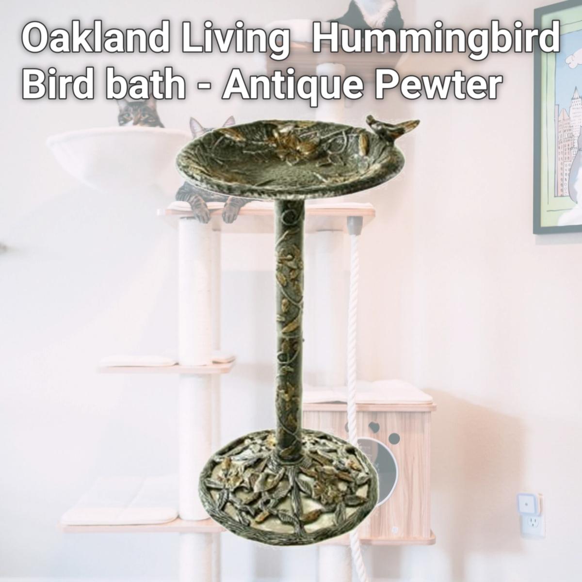 Picture of Oakland Living 5131-AP Hummingbird Bird bath - Antique Pewter