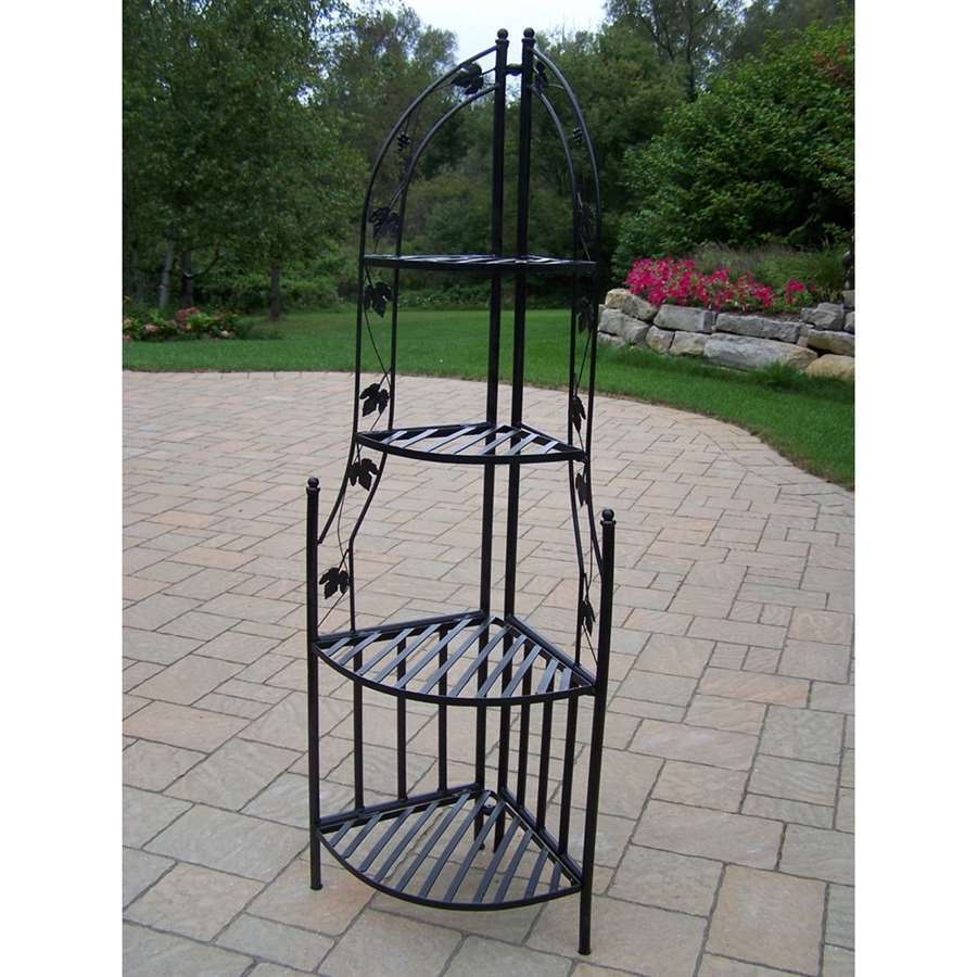 Corner Shelf Plant Stand - Black