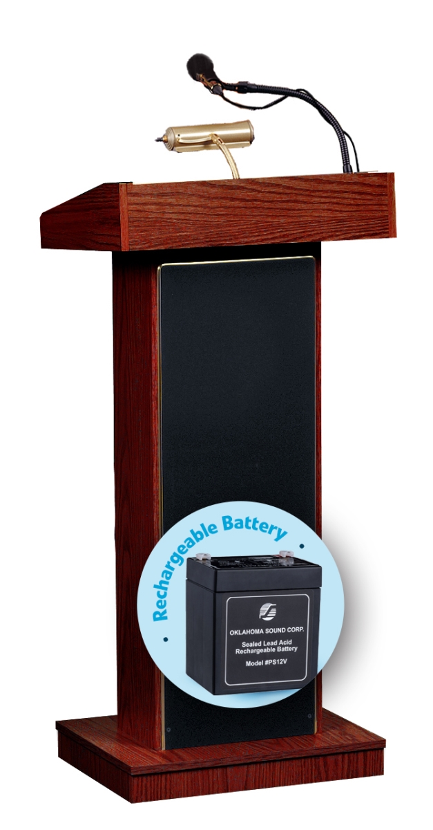 Picture of Oklahoma Sound M800X-MY 40W Orator Lectern & Rechargeable Battery&#44; Mahogany