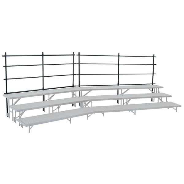 GRR24T 24 in. Back Guard Rails for Tapered Risers - Black
