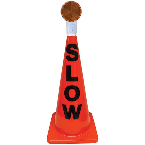 Picture of Olympia Sports SS561M 28 in. Orange Message Cone w/ Reflector (Slow)