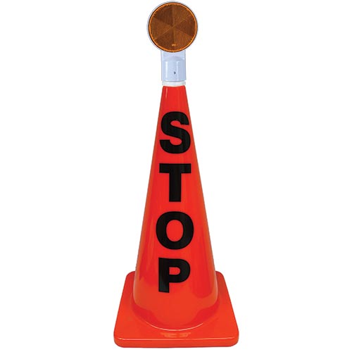 Picture of Olympia Sports SS562M 28 in. Orange Message Cone w/ Reflector (Stop)