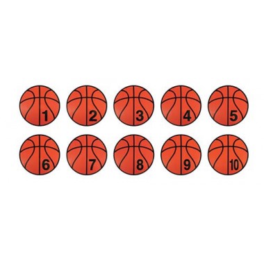 Picture of Olympia Sports GE176P Numbered Poly Basketball Spots (Set of 10)