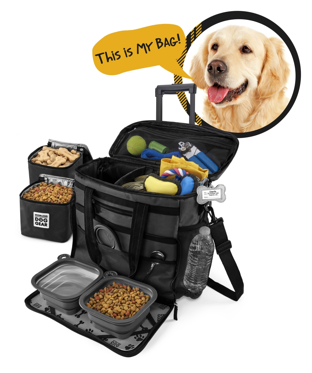Picture of Overland Dog Gear ODG40 Rolling Week Away Travel Bag for Dog&#44; Black