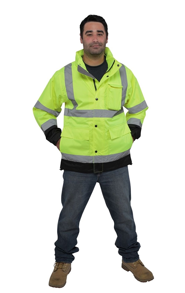 UHV822-YB-M Waterproof Class 3 Rain Jacket - Yellow & Black - Medium - Durable Design
