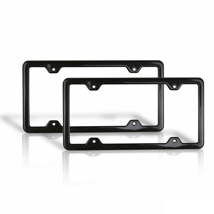 Universal License Plate Frames - US Carbon Fiber, Gloss Black - 2 Piece -  OmniSports, OM4310140