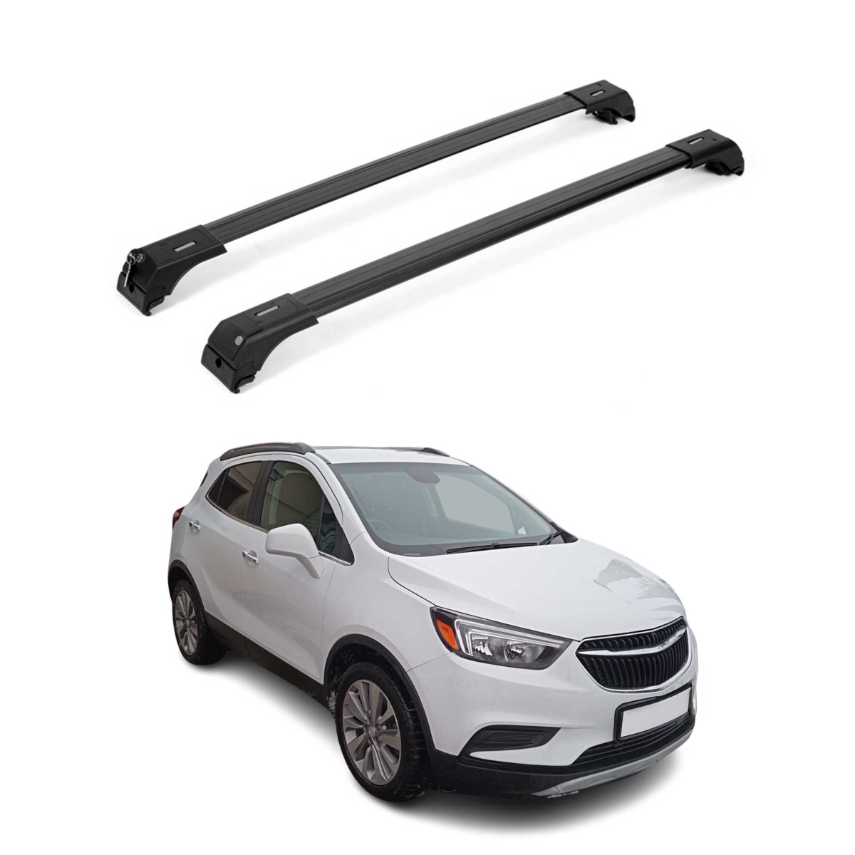 G010452 Roof Rack Cross Bars for 2013-2022 Buick Encore, Black - 2 Piece